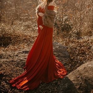 Burgundy/Red Maternity Dress